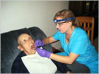Diana examining patient
